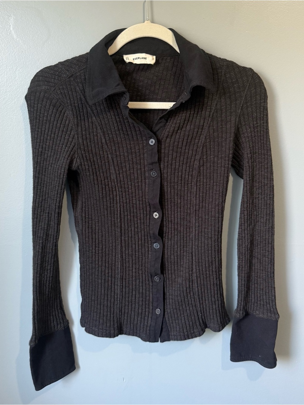 Everlane Black Button Down Top Size Small